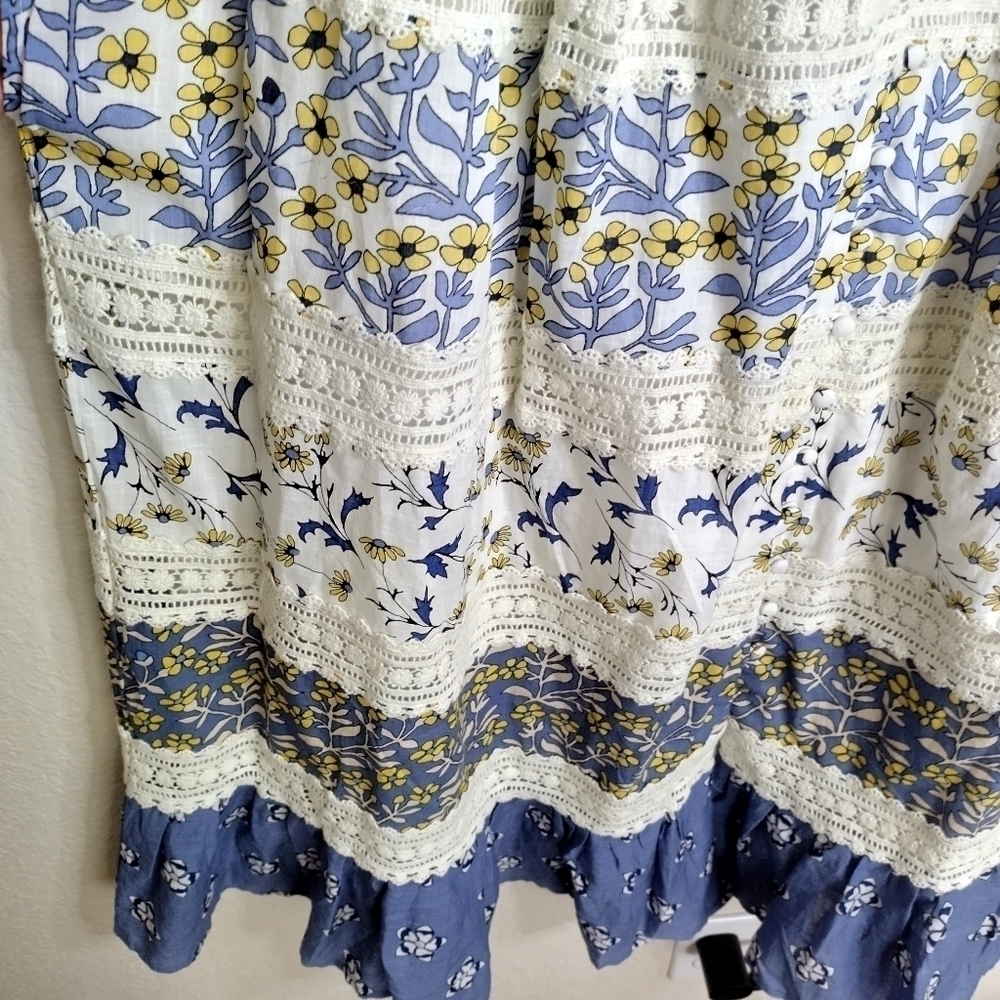 NWT Anthropologie Roberta Midi prairie v neck Dress sz 16w - Picture 9 of 12